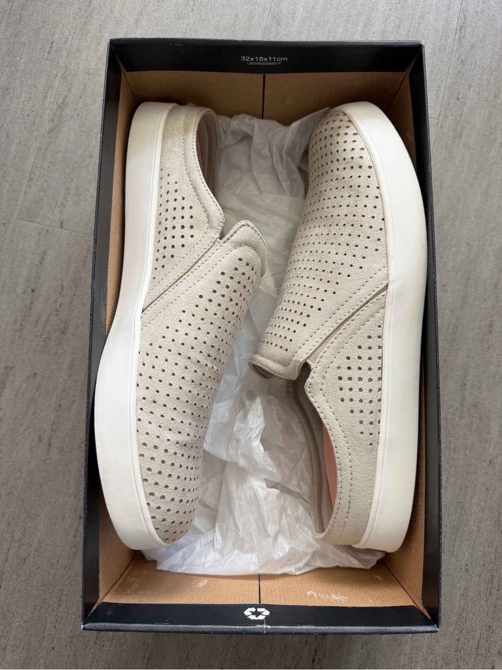 Dr. Scholl's Perforated Slip-On Sneakers in Beige